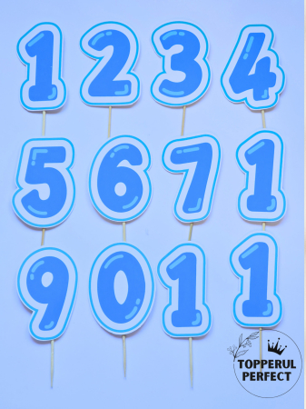 Cifre - Set Toppere Cifre Albastre