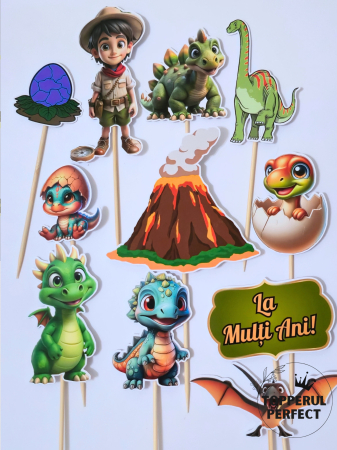 Toppere Animale - Set Toppere Dino + Vulcan