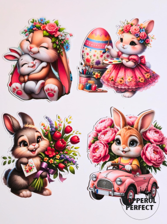 Toppere Tort de PASTE - Toppere Tort Iepurasi De Paste Frontale – Decor Tort Paste Modern