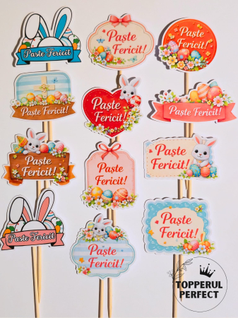 Toppere Tort de PASTE - Toppere Tort Paste Fericit – Decor Tort Paste Cu Mesaj