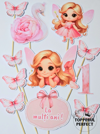 Toppere Printese - Set Toppere Zana Roz + Lebada