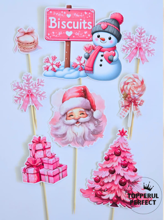 Toppere Craciun - Set Toppere Craciun Roz
