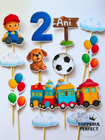 Toppere Baieti - Set Toppere Baietel cu Trenulet