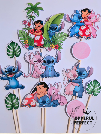Toppere Torturi - Toppere Stitch Angela Lillo in jungla – Decor tort copii