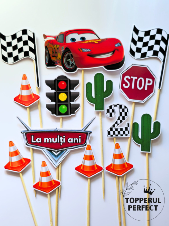 Toppere Torturi - Set Toppere Cars Fulger McQueen