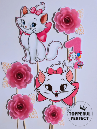 Toppere Torturi - Toppere Tort Marie Pisica – Decor Tort Copii