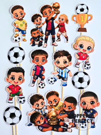 Toppere Torturi - Toppere Tort Fotbal Copii Baieti | Decoratiuni Tort & Set Toppere Deco