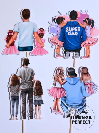 Toppere Siluete - Set Toppere Siluete Tata + 2 Fete