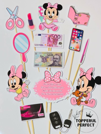 Toppere 1 an fete - Set Toppere Minnie Mouse Mot
