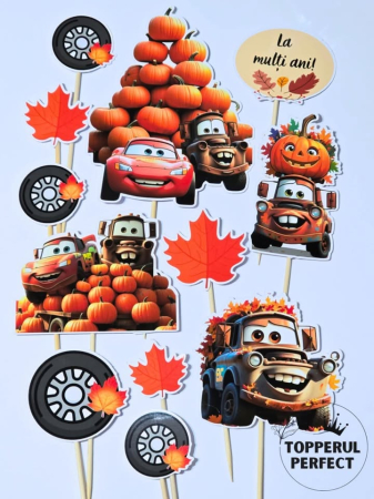 TOAMNA - Toppere Tort Cars Masini Toamna | Decoratiuni Tort Copii