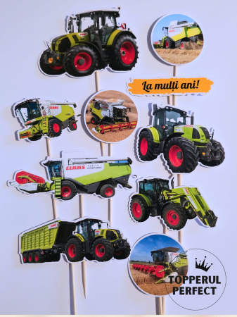 Toppere Ferma - Toppere Tort Tractor Claas – Decor Tort Copii