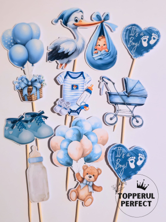 Toppere Baieti - Toppere Tort Botez Baieti – Decor Tort Botez