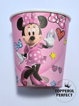 Pahare Petrecere cu Tematica - Set 10 Pahare Petrecere Minnie Mouse Roz - Pahare de Unica Folosinta pentru Aniversari Copii si Petreceri Disney