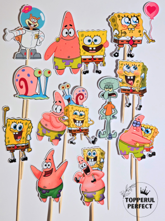 Toppere 1 an baieti - Set Toppere SpongeBob Clasic
