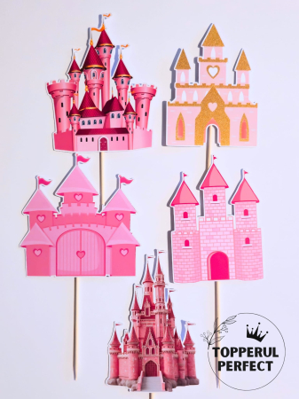 Toppere Printese - Toppere Tort Castele Printese – Decor Tort Fete cu Castele