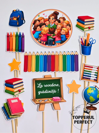 Absolvire Scoala - Set Toppere La Revedere Gradinita Rechizite si Scoala