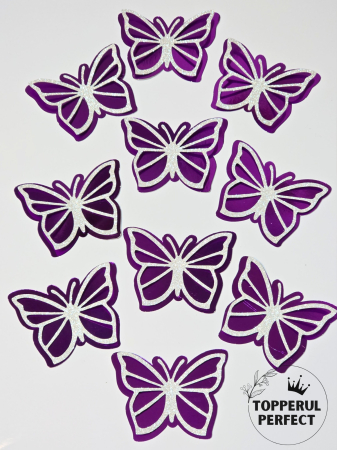 Fluturi - Set Fluturi 3D Mov + Argintiu