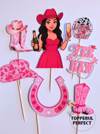Toppere Femei - Toppere Tort Cowboy Fete – Decor Tort Tematic Western