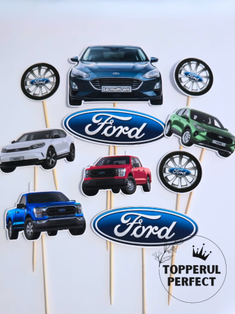 Toppere Barbati - Toppere Tort Masini Ford – Set Aniversar Auto Decor
