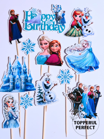 Toppere Elsa - Set Toppere Frozen Happy Birthday