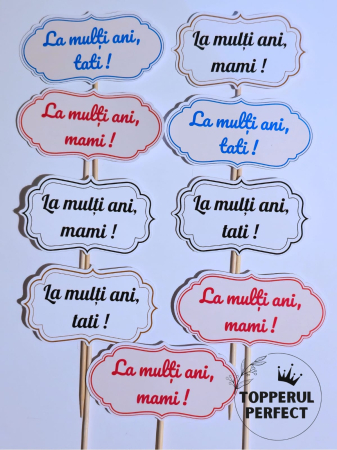 Toppere Etichete - Set Toppere La Multi Ani Mami/Tati