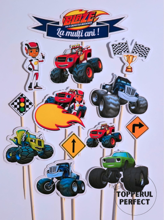 Toppere Torturi - Toppere Tort Blaze Monster Truck – Decor Tort Copii