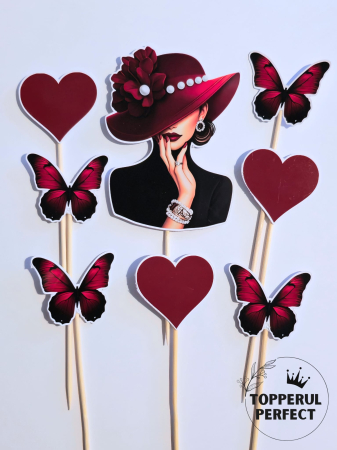 Toppere Torturi - Set Toppere pentru Femei Silueta cu Perla