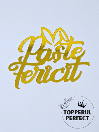 Toppere Torturi - Topper Paste Fericit 2 Auriu /1 Bucată