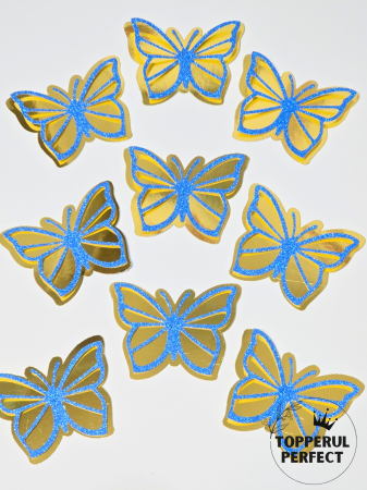 Fluturi - Set Fluturi 3D Albastru + Auriu