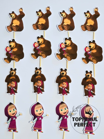 Toppere Candy Bar - Toppere Candy Bar Masha si Ursul – Set Aniversar Aventura Decor