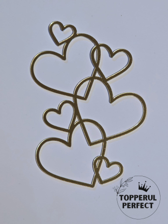 Happy Birthday - Topper Frontal Inimioare Auriu