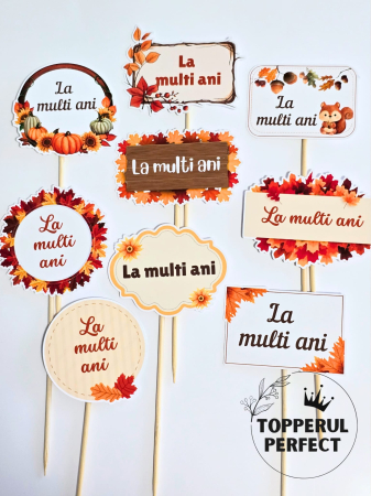 TOAMNA - Toppere Tort La Multi Ani de Toamna | Decoratiuni Tort Aniversar
