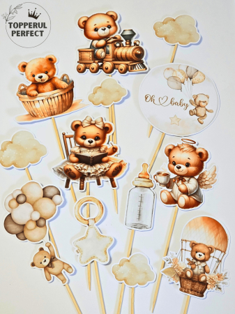 Toppere Meserii - Set Toppere Botez Urs Maro