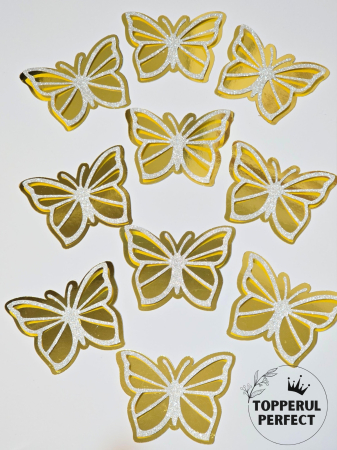 Fluturi - Set Fluturi 3D Argintiu + Auriu