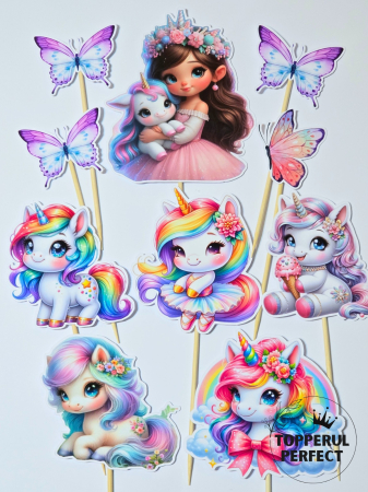 Toppere Animale - Set Toppere Unicorni + Fetita