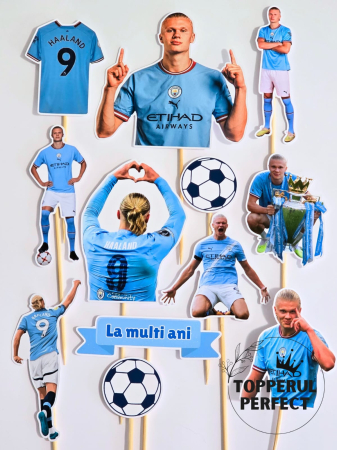 Toppere Barbati - Toppere Tort Haaland Fotbal | Decoratiuni Tort & Set Toppere Deco