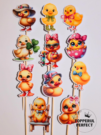 Toppere Tort de PASTE - Toppere Tort Pui De Gaina – Decor Tort Paste Cu Pui