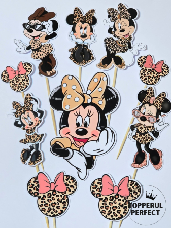 Toppere 1 an fete - Set Toppere Minnie Mouse Leopard
