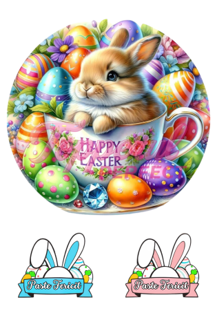 Vafe - Vafa Imprimata Paste Rotunda cu Iepuras 3