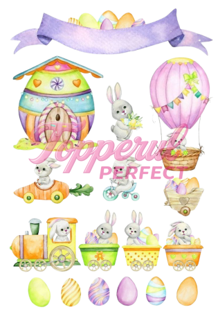 Vafe Paste - Vafa Imprimata Paste - Tren cu Iepurasi