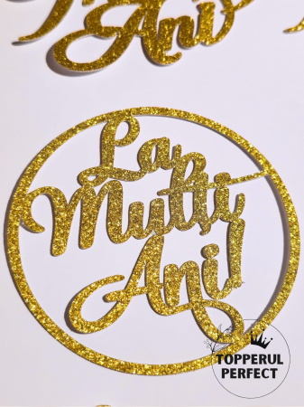 Set 6 Toppere Auriu Gliter cu La Multi Ani [1]