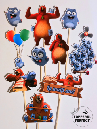 Toppere Animale - Set Toppere Grizzy și Lemingii