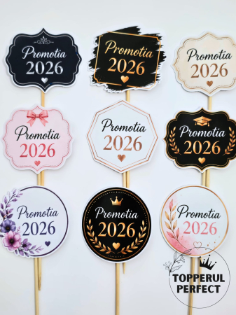 Absolvire Scoala - Set Toppere Etichete Promotia 2026 Diverse