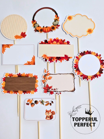TOAMNA - Toppere Tort Etichete Goale Toamna | Decoratiuni Tort Custom