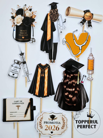 Absolvire Scoala - Set Toppere Absolvire Medicina Promotia 2026 Doctor