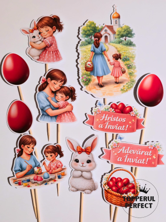 Toppere Tort de PASTE - Toppere Tort Paste Hristos A Inviat – Decor Tort Paste Cu Mesaj Crestin