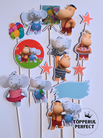 Toppere Desene Animate - Toppere Tort Copii Tina & Tony – Decor Tort Tematic