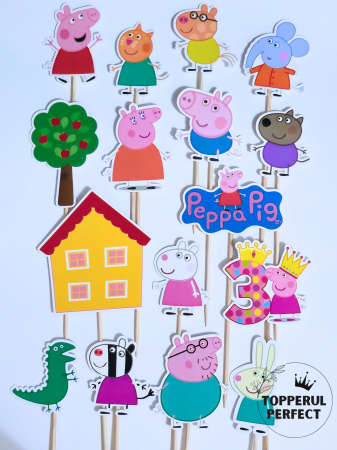 Toppere Peppa Pig - Set Toppere Peppa Pig Familie