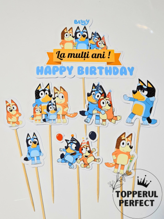Toppere Baieti - Set Toppere Bluey Happy Birthday