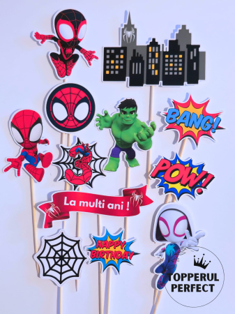 Toppere Torturi - Toppere Tort Spidey Amazing Friends Hulk – Decor Tort Copii